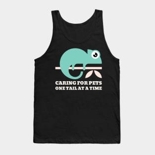 Caring for Pets One Tail at a Time Pet Sitter Funny Tank Top